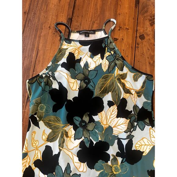 Boston Proper Size Medium Beyond Travel Shadow Florals High Neck Short Dress - Picture 7 of 14